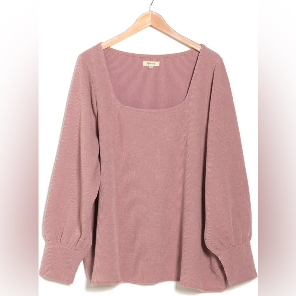 Madewell Ottoman Rib Square Neck Top (XL) - new with tags